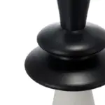 D15x26.7' Black Aluminum Table Lamp with Two Varying Disc Accents and White Shade(Lamp Shade Assembly Required)