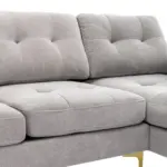 110.6' L-Shape Convertible Sectional Sofa Couch with Movable Ottoman for Living Room, Apartment, Office , Light Grey