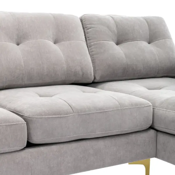 110.6' L-Shape Convertible Sectional Sofa Couch with Movable Ottoman for Living Room, Apartment, Office , Light Grey