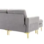 110.6' L-Shape Convertible Sectional Sofa Couch with Movable Ottoman for Living Room, Apartment, Office , Light Grey