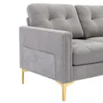 110.6' L-Shape Convertible Sectional Sofa Couch with Movable Ottoman for Living Room, Apartment, Office , Light Grey
