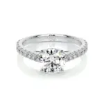 Round Brilliant Lab Grown Diamond Channel Setting Engagement Ring (F/VS) in 14K White Gold
