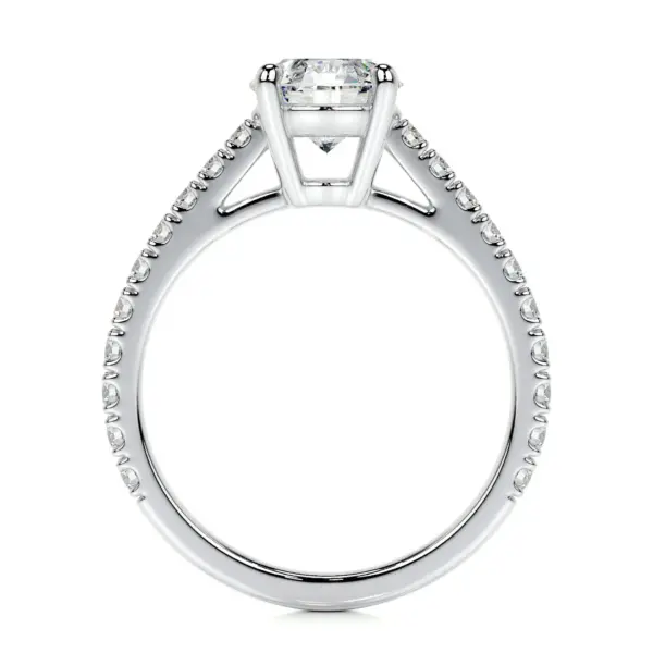 Round Brilliant Lab Grown Diamond Channel Setting Engagement Ring (F/VS) in 14K White Gold
