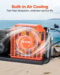 VEVOR PCP Air Compressor, 4500PSI/30Mpa Diving Scuba Tank Air Compressor, 60 L/min Four-Cylinder Auto Stop PCP Rifle Compressor Pump with Fan Cooling System for Scuba Tanks, Paintball, Firefighting