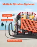 VEVOR PCP Air Compressor, 4500PSI/30Mpa Diving Scuba Tank Air Compressor, 60 L/min Four-Cylinder Auto Stop PCP Rifle Compressor Pump with Fan Cooling System for Scuba Tanks, Paintball, Firefighting