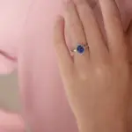 Princess Diana Inspired 3.00CTW AGI Certified G/VS Lab-Grown Sapphire and Diamond Halo Ring in 14K White Gold