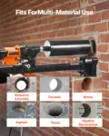 VEVOR Diamond Core Drilling Machine, 0.8-10 in Drilling Diameter, Stand-Mount Dry and Wet Concrete Core Drill Rig with 10 Bits, 470/800 RPM 2-Speed, UNC1 1/4-7 Thread, for Concrete Brick Stone, 2500W