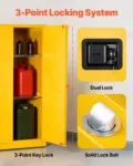 VEVOR Flammable Cabinet, 37.9 x 34.0 x 65.0 Inch, 65 Gallon Flammable Storage Cabinet with Adjustable Shelf, Cold-Rolled and Galvanized Steel Fire Cabinets, for Commercial Industrial Home Use, Yellow