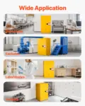 VEVOR Flammable Cabinet, 37.9 x 34.0 x 65.0 Inch, 65 Gallon Flammable Storage Cabinet with Adjustable Shelf, Cold-Rolled and Galvanized Steel Fire Cabinets, for Commercial Industrial Home Use, Yellow