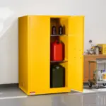 VEVOR Flammable Cabinet, 37.9 x 34.0 x 65.0 Inch, 65 Gallon Flammable Storage Cabinet with Adjustable Shelf, Cold-Rolled and Galvanized Steel Fire Cabinets, for Commercial Industrial Home Use, Yellow