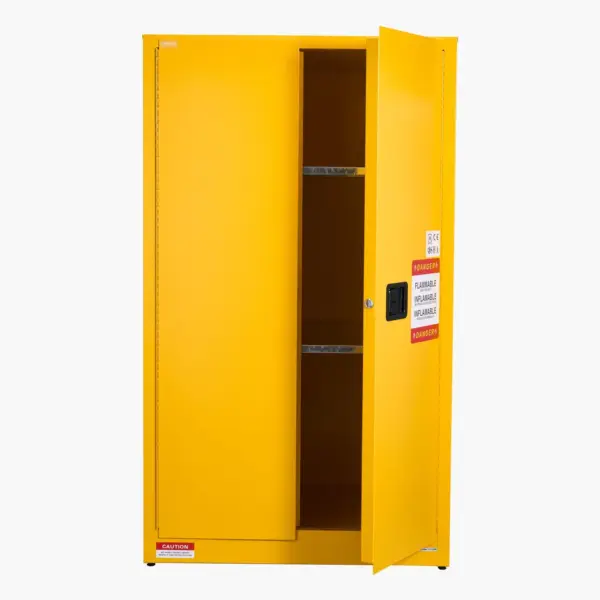 VEVOR Flammable Cabinet, 37.9 x 34.0 x 65.0 Inch, 65 Gallon Flammable Storage Cabinet with Adjustable Shelf, Cold-Rolled and Galvanized Steel Fire Cabinets, for Commercial Industrial Home Use, Yellow