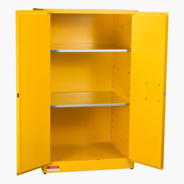 VEVOR Flammable Cabinet, 37.9 x 34.0 x 65.0 Inch, 65 Gallon Flammable Storage Cabinet with Adjustable Shelf, Cold-Rolled and Galvanized Steel Fire Cabinets, for Commercial Industrial Home Use, Yellow