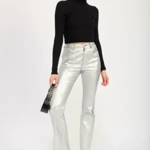 METALLIC FLARED PANTS