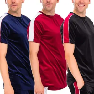 VELVET STRIPE TSHIRT - BLACK, L