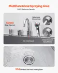 VEVOR Stainless Steel Dog Washing Station, 50 inch Pet Grooming Tub w/ Ramp, Faucet & Showerhead & Soap Holder Leash Dog Bathtub for Large & Medium & Small Pets (Left Door)