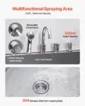 VEVOR 304 Stainless Steel Dog Washing Station, 50 Inch Pet Grooming Tub with Non-Slip Low-Slope Ramp, Storage Drawer, Hot & Cold Faucet, All-in-One Bath for Grooming Shop, Fits All Sizes (Right Door)