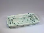 Butter Dish, Speckled Green Glaze