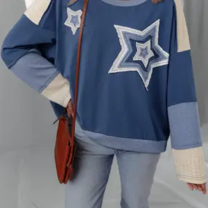 Natalie Knitted Star Patchwork Oversize Top