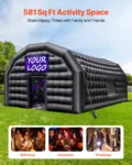 VEVOR Inflatable Nightclub, 29.5 x 19.7 x 13.1 ft Inflatable Party Tent with 1100W Blower & Sandbag, Ventilated Blow up Night Club with 2 Windows, Air Cube House for Event Birthday Wedding Party
