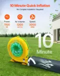 VEVOR Inflatable Nightclub, 29.5 x 19.7 x 13.1 ft Inflatable Party Tent with 1100W Blower & Sandbag, Ventilated Blow up Night Club with 2 Windows, Air Cube House for Event Birthday Wedding Party