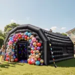 VEVOR Inflatable Nightclub, 29.5 x 19.7 x 13.1 ft Inflatable Party Tent with 1100W Blower & Sandbag, Ventilated Blow up Night Club with 2 Windows, Air Cube House for Event Birthday Wedding Party