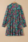 Maria Floral V Neck Puff Sleeve Dress
