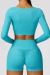 Quick-drying tight-fitting long-sleeved yoga bra