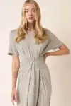 Mittoshop Side Slit Round Neck Short Sleeve Dress