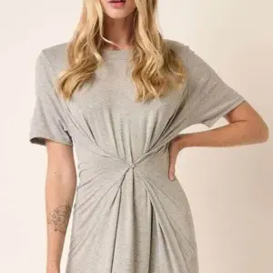 Mittoshop Side Slit Round Neck Short Sleeve Dress
