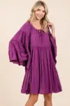 Mittoshop Frill Tie Neck Bell Sleeve Dress