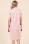 Mittoshop Button Detail Collared Neck Short Sleeve Shirt Dress