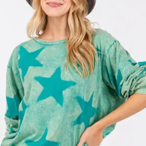 SAGE + FIG Mineral Wash Star Pattern T-Shirt