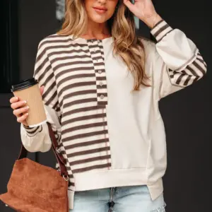 Ariana Stripe Stitched Oversized Sweatshirt