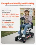 VEVOR 4-Wheel Electric Mobility Scooter for Adults & Seniors, Integrated Automatic Folding Mobility Scooter with Remote Control, NFC Keys & Long Range, 265LBS Loading All Terrain Travel Wheelchair