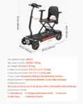 VEVOR 4-Wheel Electric Mobility Scooter for Adults & Seniors, Integrated Automatic Folding Mobility Scooter with Remote Control, NFC Keys & Long Range, 265LBS Loading All Terrain Travel Wheelchair