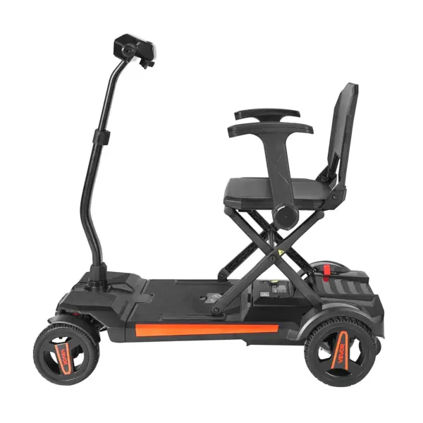 VEVOR 4-Wheel Electric Mobility Scooter for Adults & Seniors, Integrated Automatic Folding Mobility Scooter with Remote Control, NFC Keys & Long Range, 265LBS Loading All Terrain Travel Wheelchair