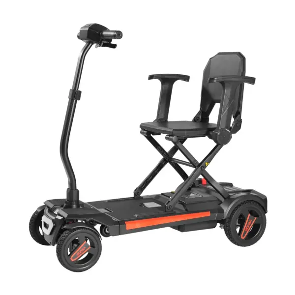 VEVOR 4-Wheel Electric Mobility Scooter for Adults & Seniors, Integrated Automatic Folding Mobility Scooter with Remote Control, NFC Keys & Long Range, 265LBS Loading All Terrain Travel Wheelchair