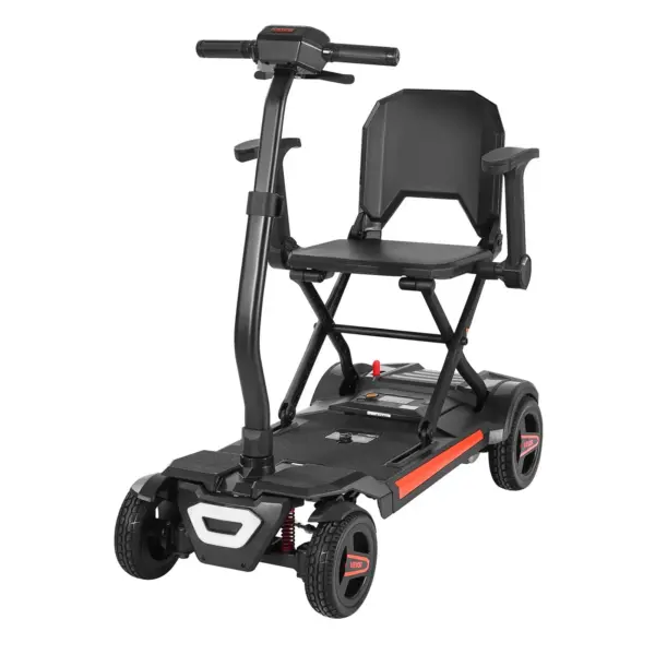 VEVOR 4-Wheel Electric Mobility Scooter for Adults & Seniors, Integrated Automatic Folding Mobility Scooter with Remote Control, NFC Keys & Long Range, 265LBS Loading All Terrain Travel Wheelchair