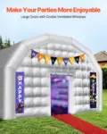 VEVOR Inflatable Nightclub, 29.5 x 19.7 x 13.1 ft Inflatable Party Tent with 1100W Blower & Sandbag, Blow up Night Club with 2 Windows, Air Cube House for Event Birthday Wedding Party, White