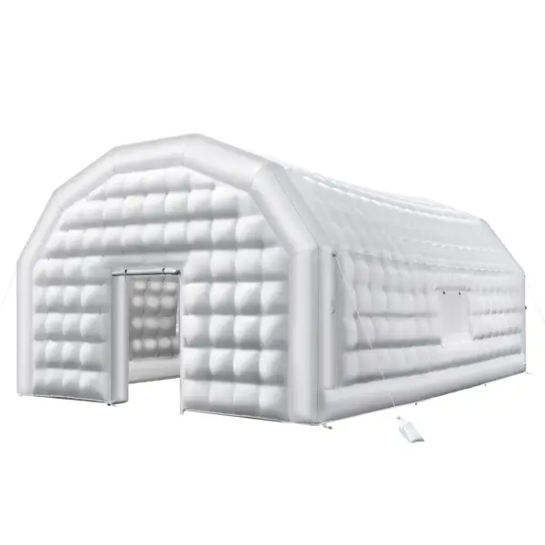 VEVOR Inflatable Nightclub, 29.5 x 19.7 x 13.1 ft Inflatable Party Tent with 1100W Blower & Sandbag, Blow up Night Club with 2 Windows, Air Cube House for Event Birthday Wedding Party, White