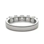 AGI Certified 1 1/4 CTW Round Lab Grown Diamond (G/VS) Five Stone Anniversary Band in 14K White Gold