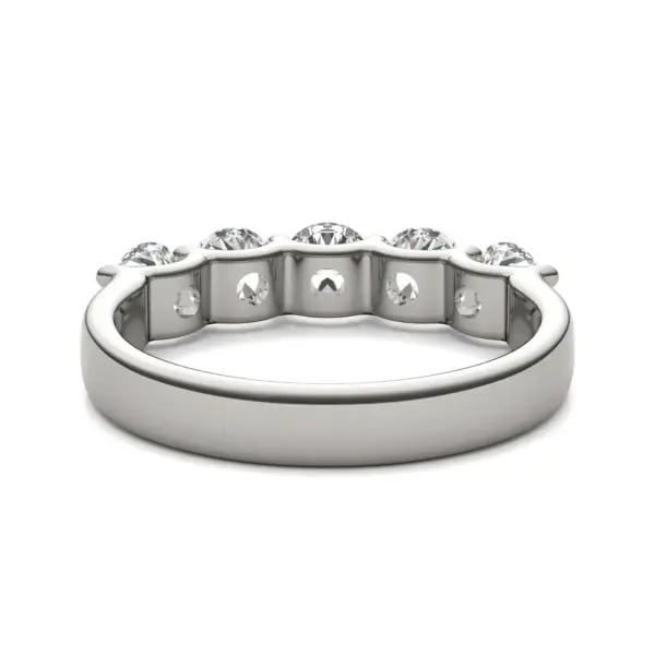 AGI Certified 1 1/4 CTW Round Lab Grown Diamond (G/VS) Five Stone Anniversary Band in 14K White Gold