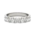 AGI Certified 1 1/4 CTW Round Lab Grown Diamond (G/VS) Five Stone Anniversary Band in 14K White Gold