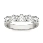 AGI Certified 1 1/4 CTW Round Lab Grown Diamond (G/VS) Five Stone Anniversary Band in 14K White Gold