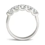 AGI Certified 1 1/4 CTW Round Lab Grown Diamond (G/VS) Five Stone Anniversary Band in 14K White Gold
