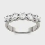 AGI Certified 1 1/4 CTW Round Lab Grown Diamond (G/VS) Five Stone Anniversary Band in 14K White Gold