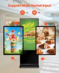 VEVOR 55 Inch Digital Signage Display, Touchscreen Digital Kiosk, Indoor Floor Standing Kiosk Display, 4K UHD LCD Screen, 2GB RAM & 32GB ROM, with WiFi HDMI/USB Input, Commercial Advertising Display