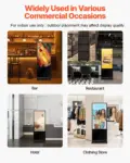 VEVOR 55 Inch Digital Signage Display, Touchscreen Digital Kiosk, Indoor Floor Standing Kiosk Display, 4K UHD LCD Screen, 2GB RAM & 32GB ROM, with WiFi HDMI/USB Input, Commercial Advertising Display