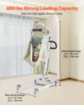 VEVOR Electric Patient Lift, Folding Patient Transfer Lift with U-Shaped Sling, Height & Width Adjustable Medical Transfer Assist with 4 Wheels & Handle Controller for Disabled Bedridden, 400LBS