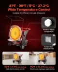 VEVOR 125000 BTU Radiant Kerosene Diesel Heater, Portable Industrial Space Heater with Adjustable Temp & Wheels, Ideal for Jobsite/Garage/Warehouse/Workshop Construction Heating,Black